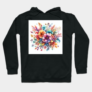 watercolor flower bouquet on white Hoodie